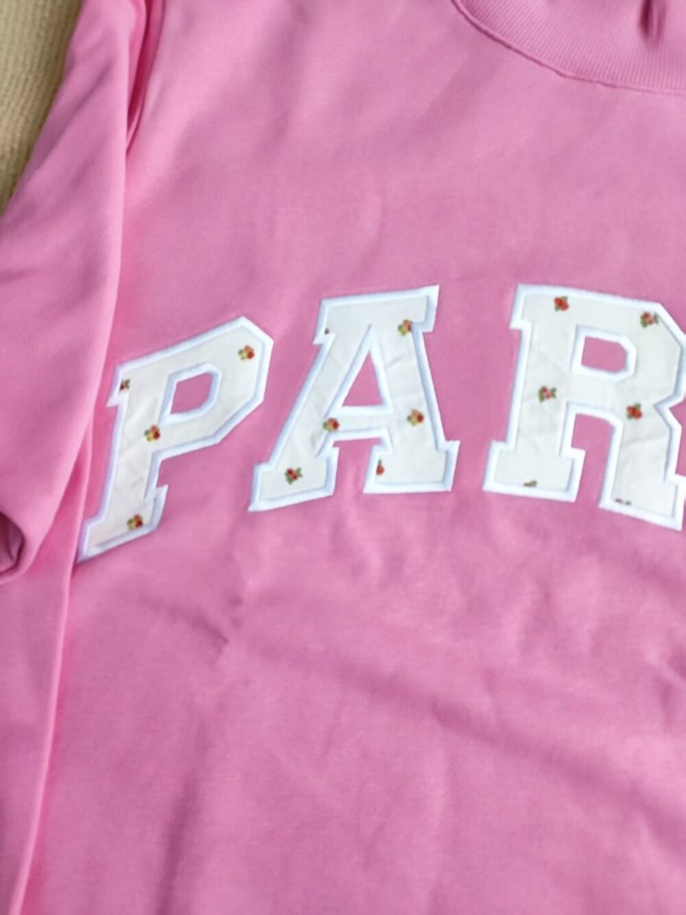 💖Size S/M PARKE Floral Applique Mock Neck Sweatshirt - Picture 3 of 7